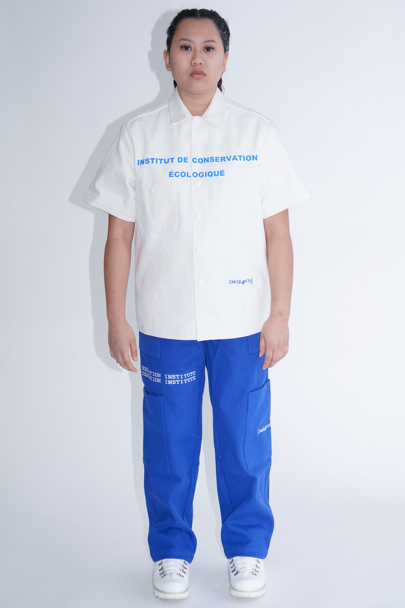 Short Sleeve Work Shirt - French Institute - White