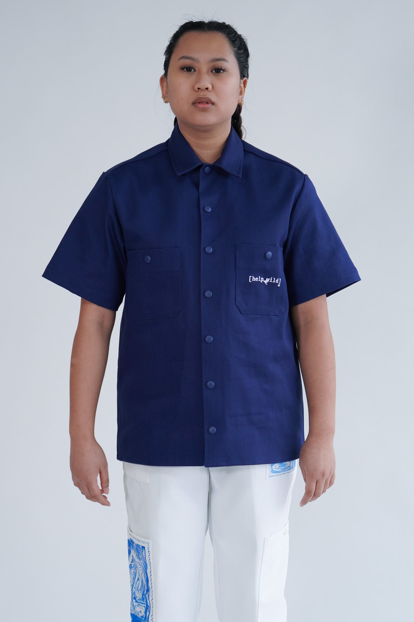 Short Sleeve Work Shirt - Leopard Institute - Navy