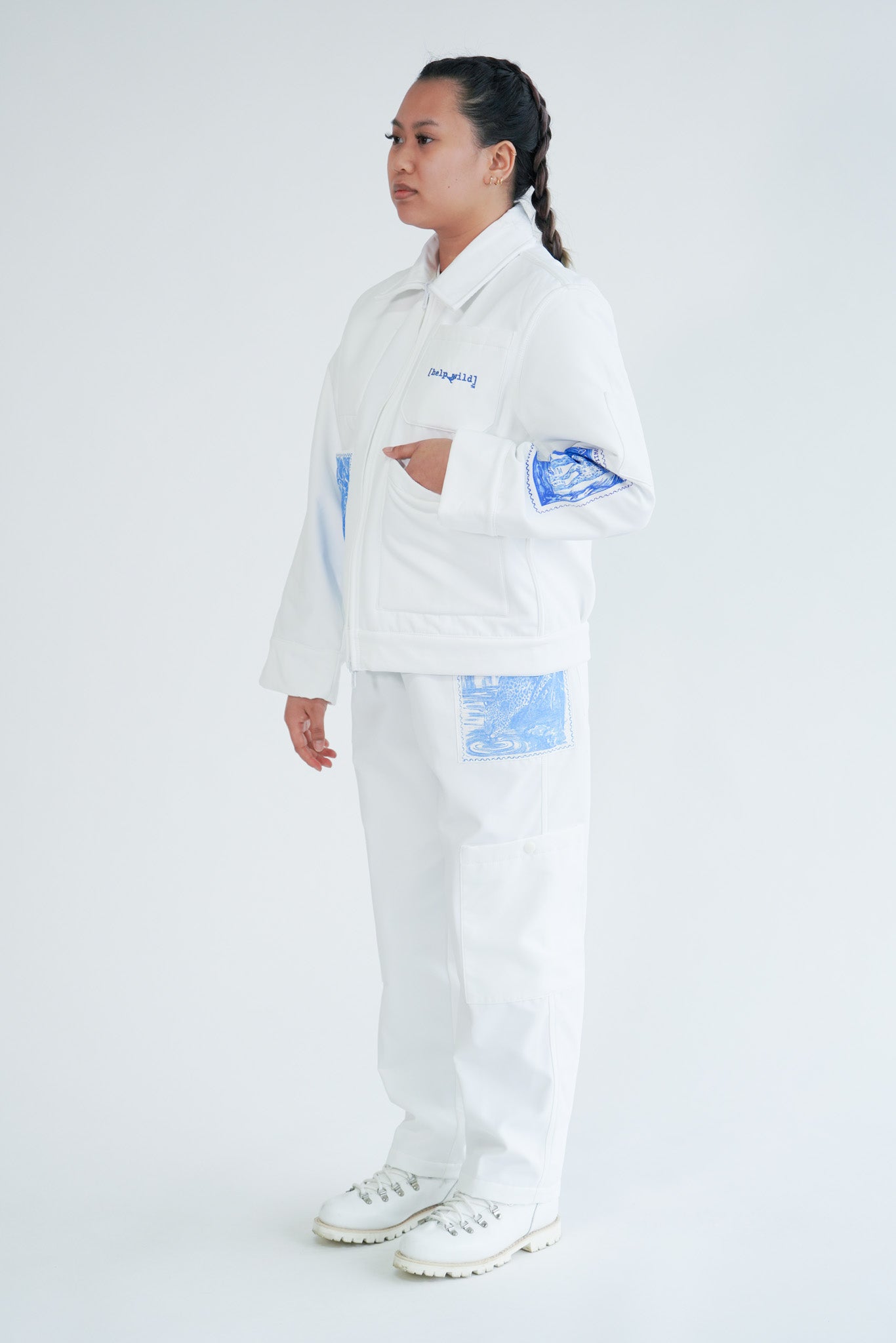 Adventure Jacket - White - Reversible Waterproof