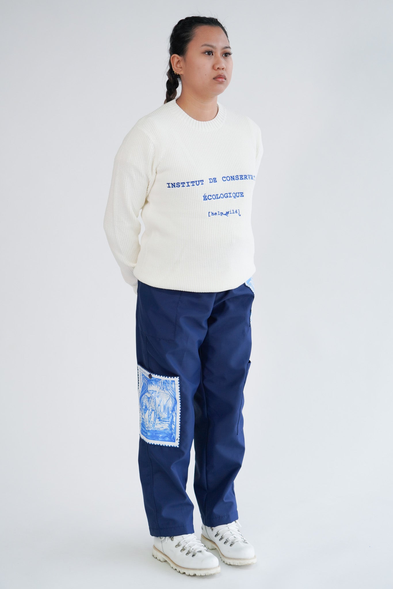 French Institute Knit Sweater - White