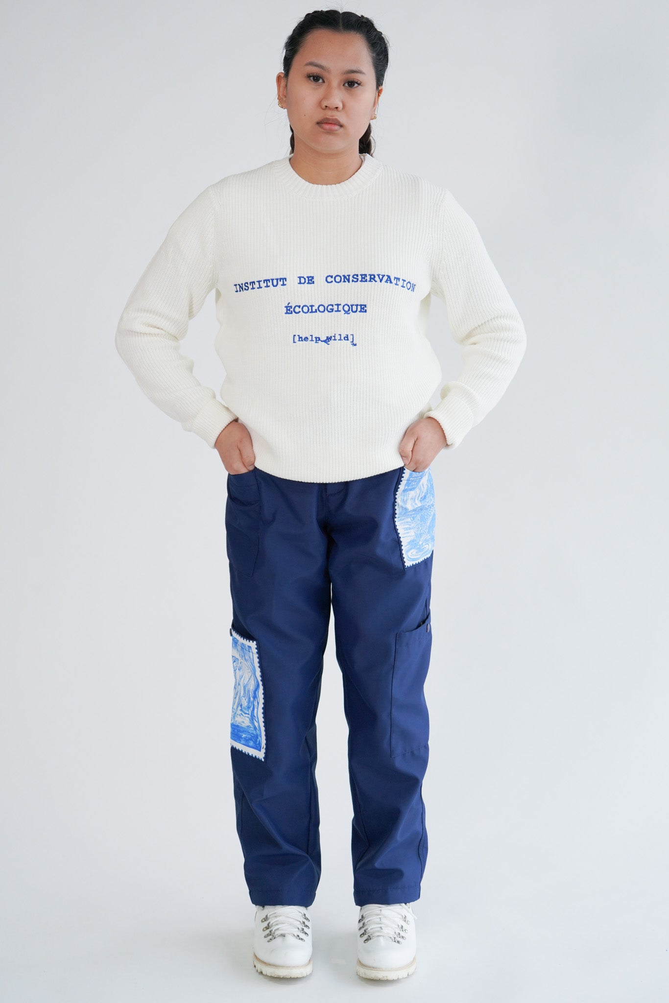 French Institute Knit Sweater - White