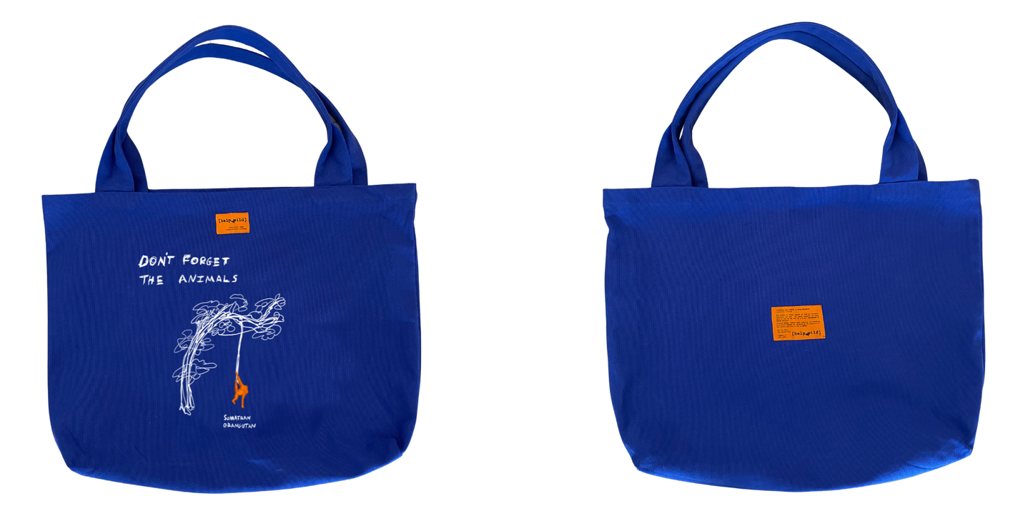 XL Tote Bag - Orangutan - Blue