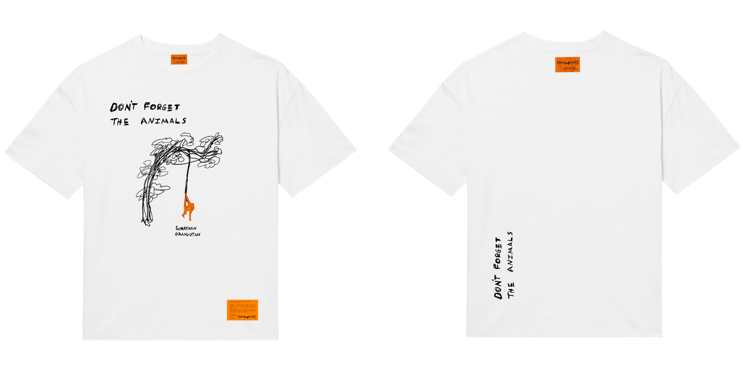 Organic Cotton T-shirt - Orangutan - White