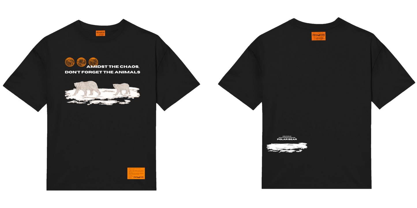 Organic Cotton T-shirt - Polar Bear - Black
