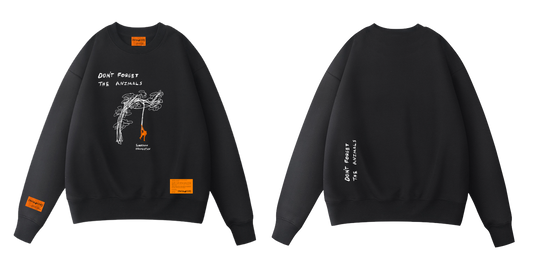 Blue Orangutan Endangered Species sweater made of organic cotton in the streetwear style with the phrase Don't Forget The Animals