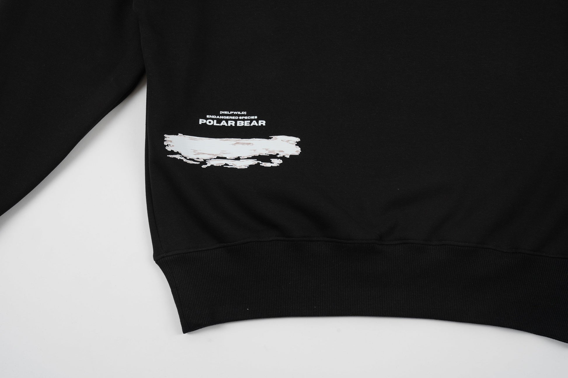 Polar Bear Endangered Species sweater or sweatshirt made of organic cotton in the streetwear style with the phrase Amidst The Chaos Don't Forget The Animals