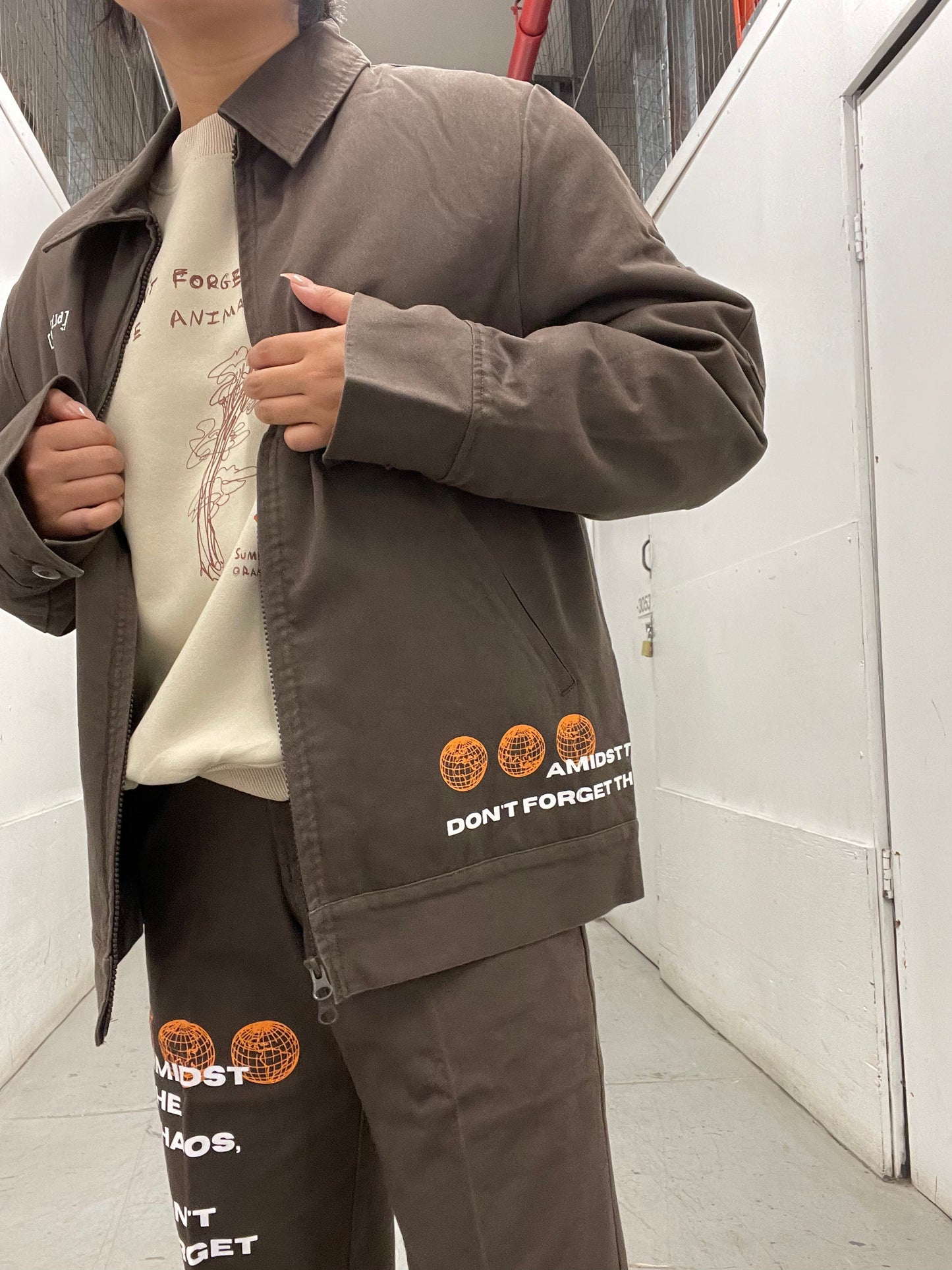 Twill Work Jacket - Polar Bear - Brown