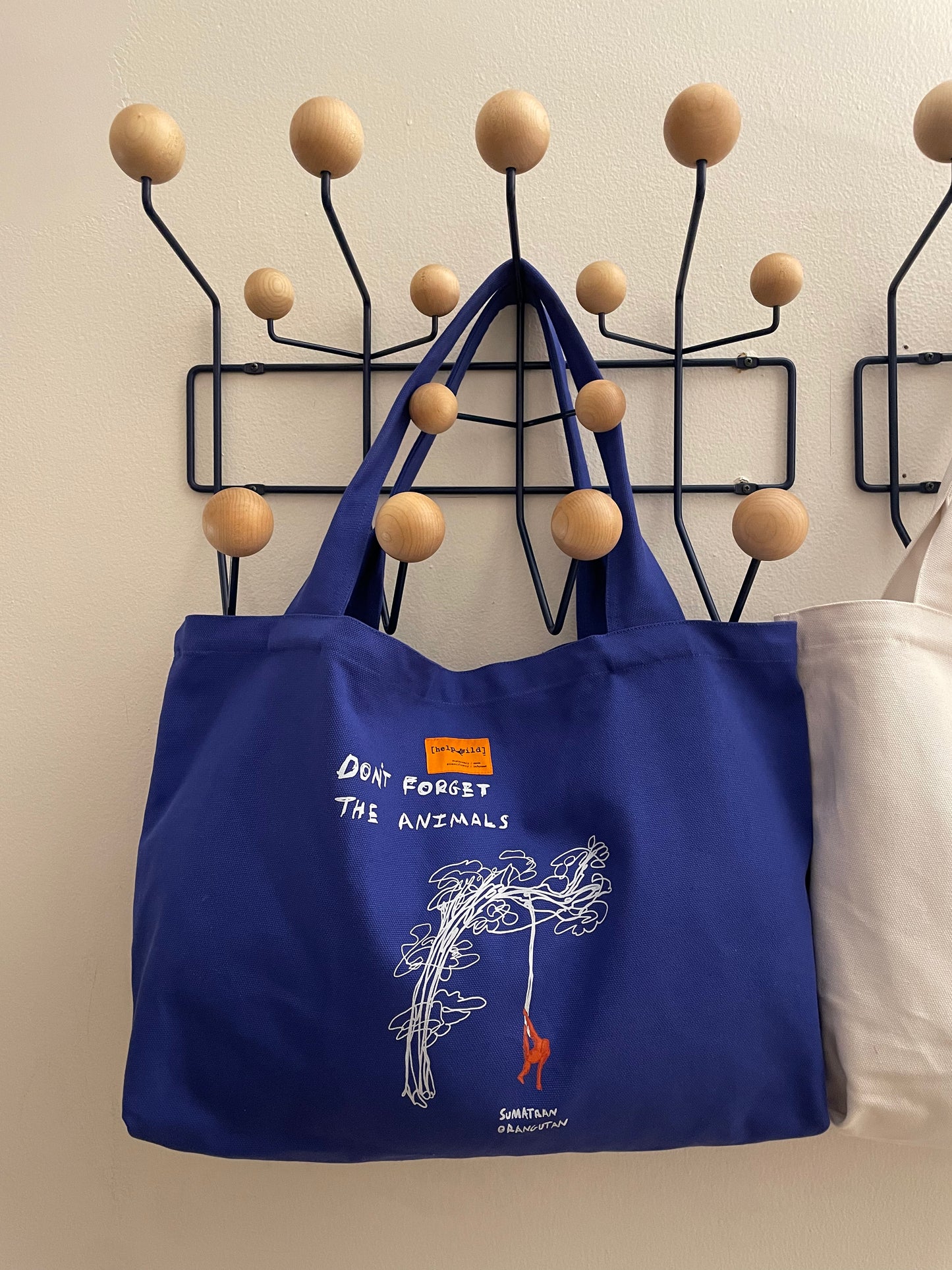 XL Tote Bag - Orangutan - Blue