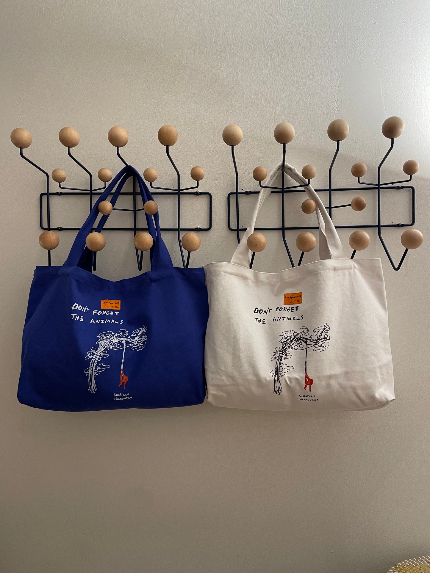 XL Tote Bag - Orangutan - White
