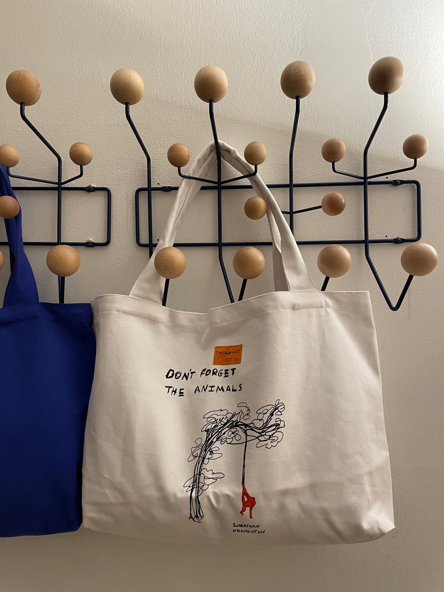 XL Tote Bag - Orangutan - White