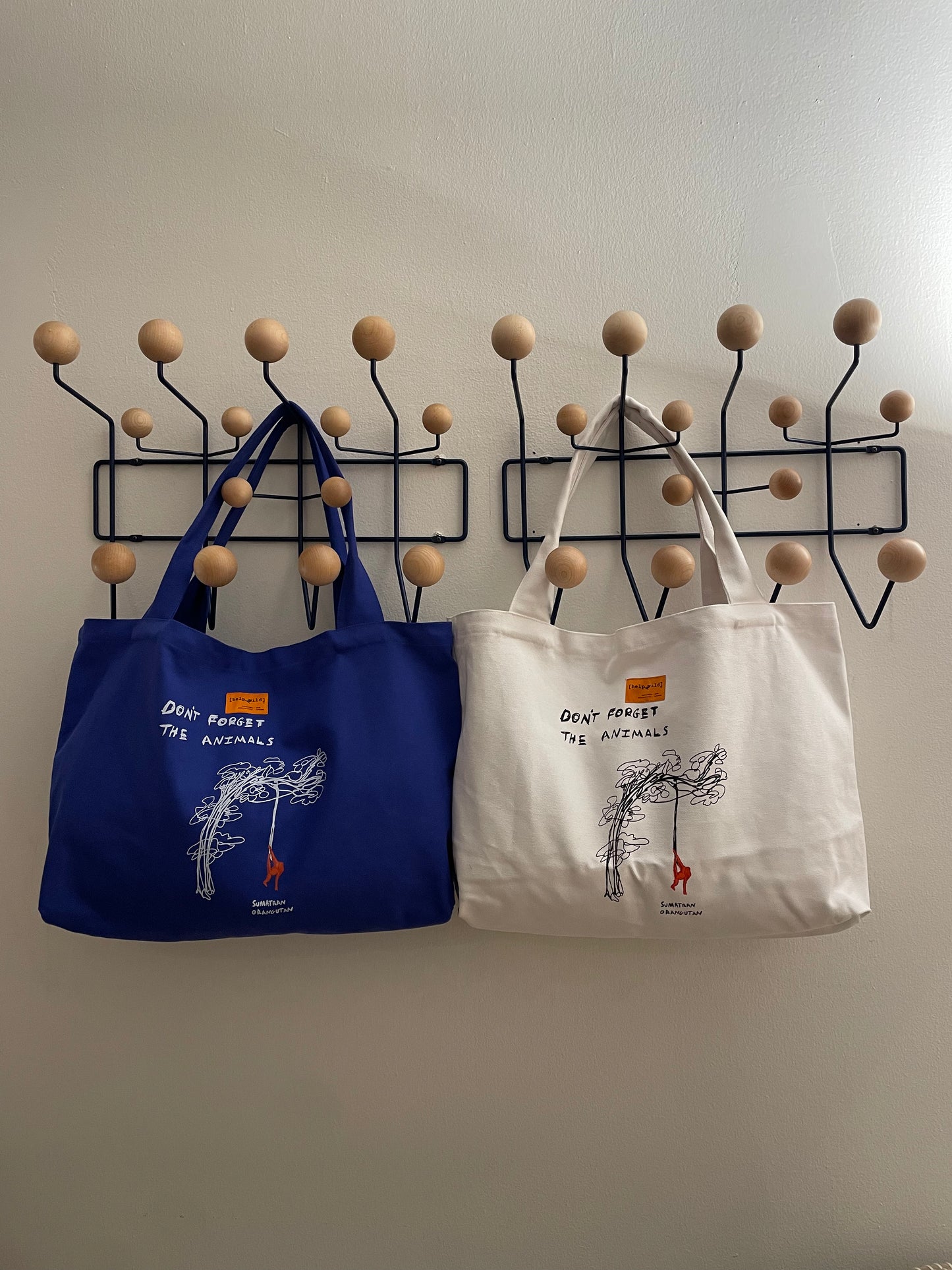 XL Tote Bag - Orangutan - Blue