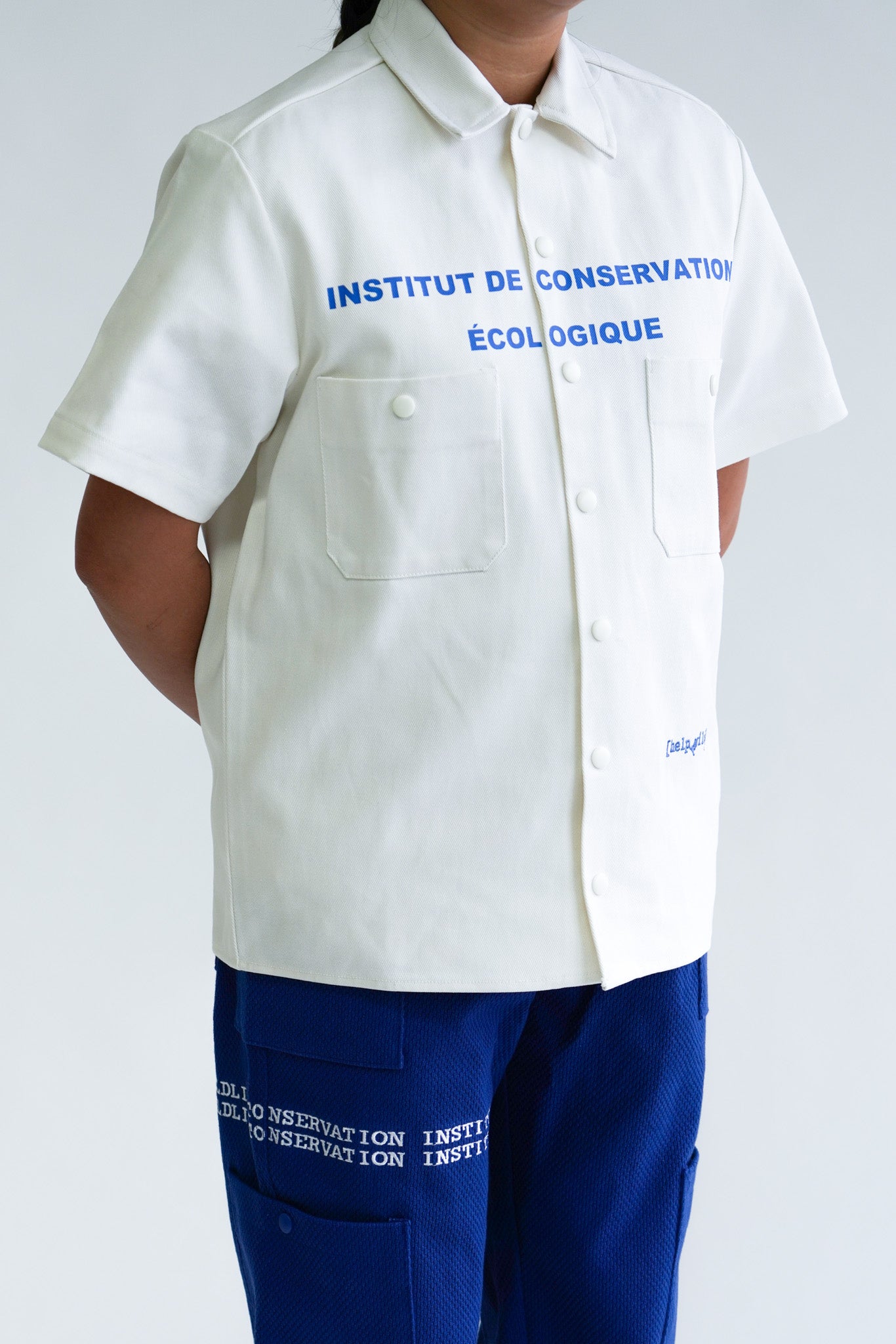 Short Sleeve Work Shirt - French Institute - White