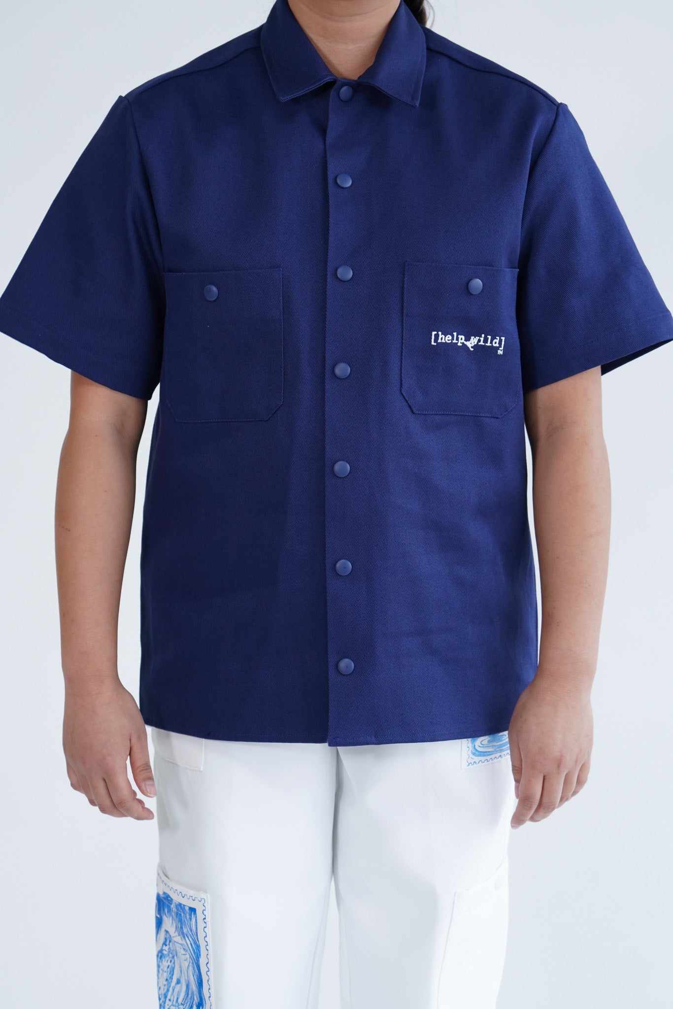 Short Sleeve Work Shirt - Leopard Institute - Navy