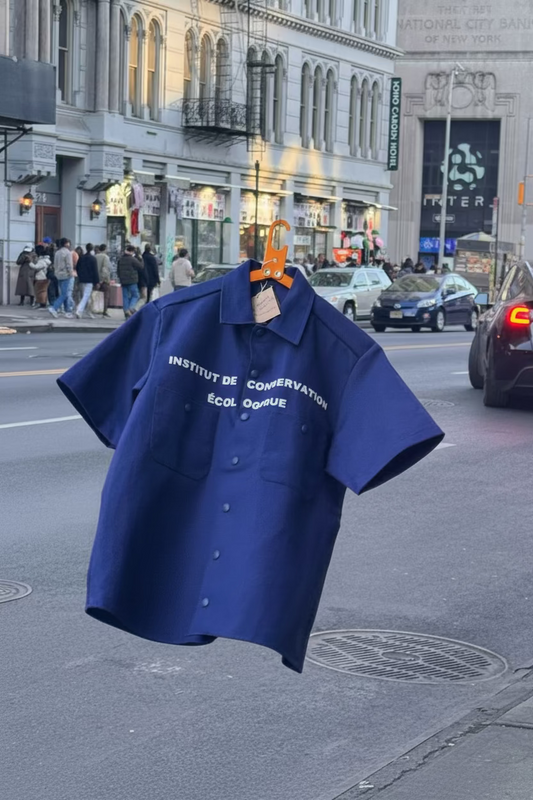 Short Sleeve Work Shirt - French Institute - Navy