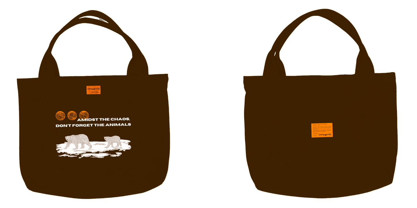 XL Tote Bag - Polar Bear - Brown