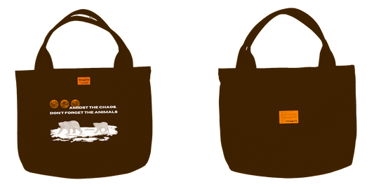 XL Tote Bag - Polar Bear - Brown