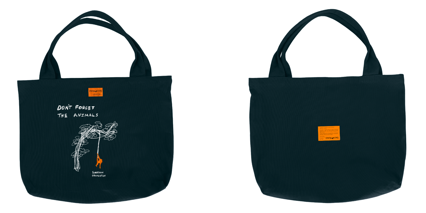 XL Tote Bag - Orangutan - Black