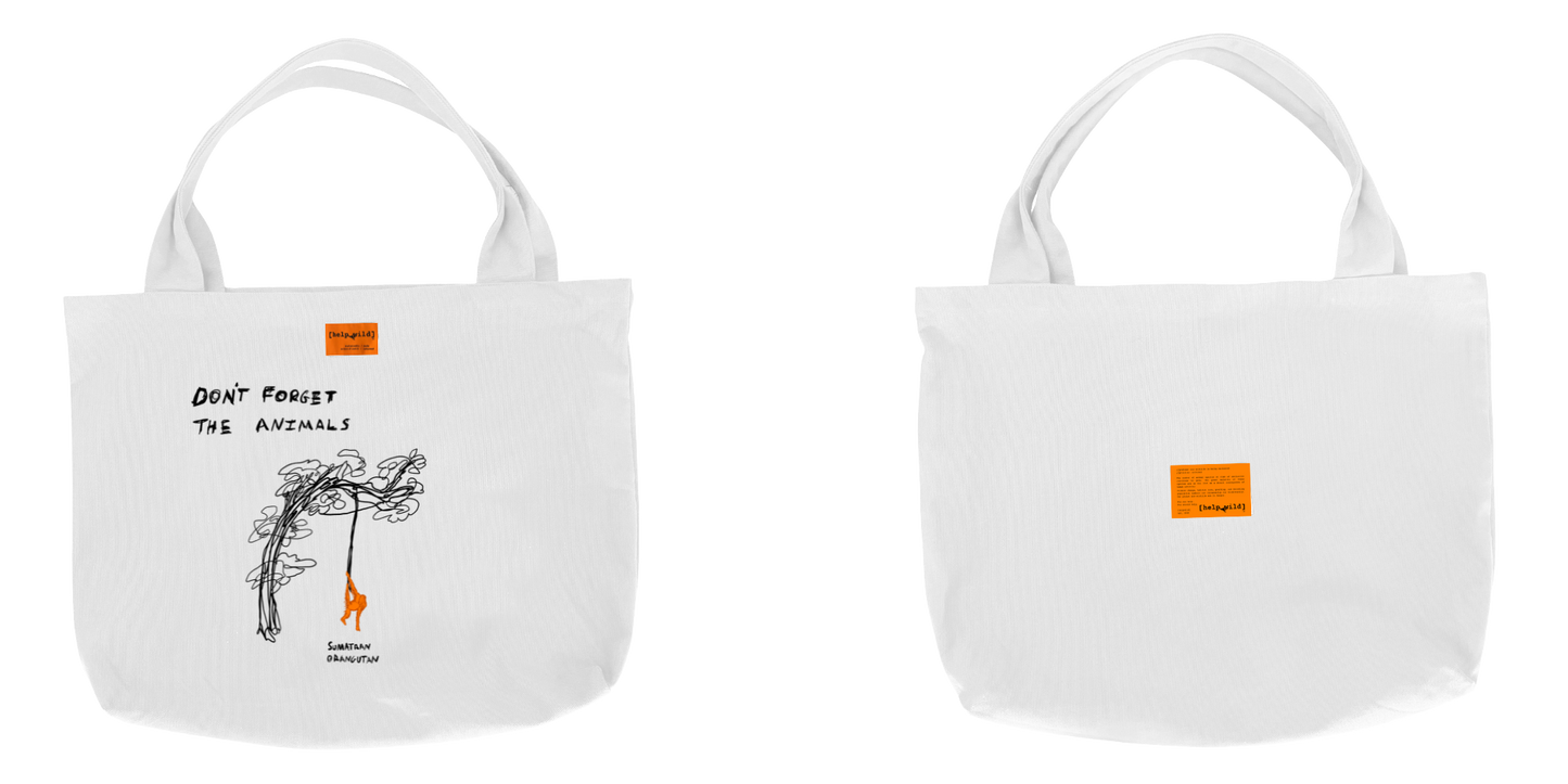XL Tote Bag - Orangutan - White