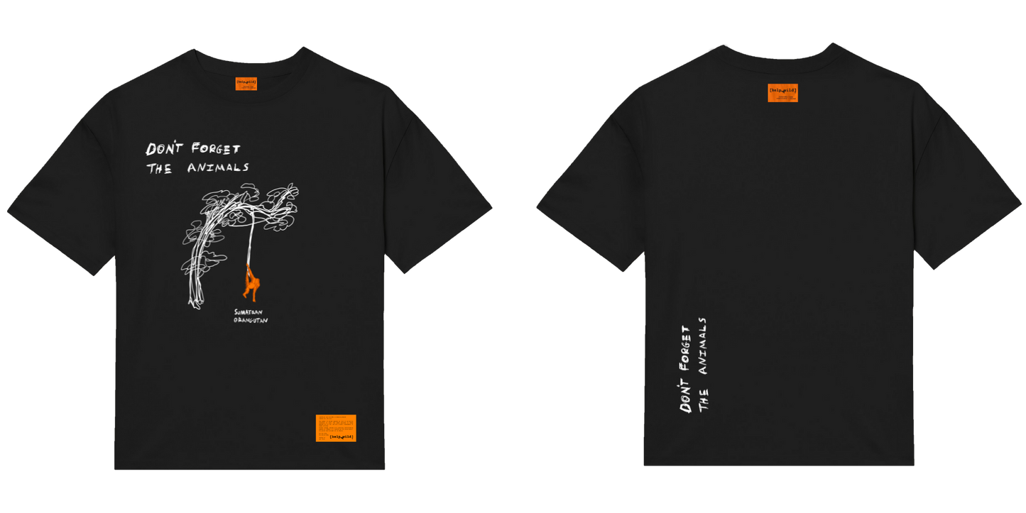 Organic Cotton T-shirt - Orangutan - Black
